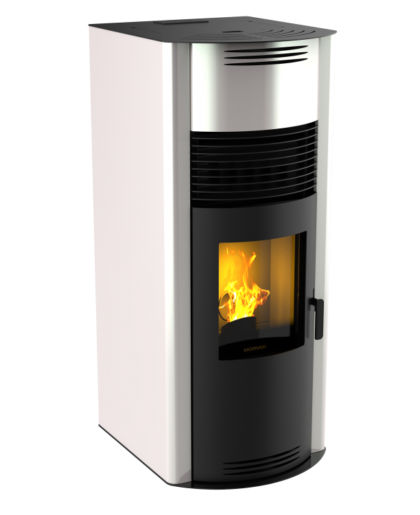Poêle à granulés Eurê'K XL blanc de Morvan, avec une puissance modulable entre 3,5 et 8,3 kW, offrant un rendement de 92 %. Équipé de la technologie ULS (ultra low sound) pour un fonctionnement silencieux, il dispose d'un pot de combustion en fonte et chrome. Son écran de commande intuitif permet de régler facilement la température, garantissant un chauffage économique et fiable pour les grands espaces.