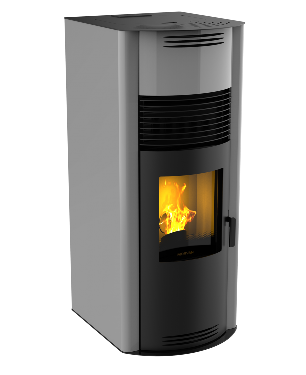 Poêle à granulés Eurê'K XL gris de Morvan, avec une puissance modulable entre 3,5 et 8,3 kW, offrant un rendement de 92 %. Équipé de la technologie ULS (ultra low sound) pour un fonctionnement silencieux, il dispose d'un pot de combustion en fonte et chrome. Son écran de commande intuitif permet de régler facilement la température, garantissant un chauffage économique et fiable pour les grands espaces.