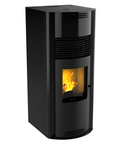 Poêle à granulés Eurê'K XL noir de Morvan, avec une puissance modulable entre 3,5 et 8,3 kW, offrant un rendement de 92 %. Équipé de la technologie ULS (ultra low sound) pour un fonctionnement silencieux, il dispose d'un pot de combustion en fonte et chrome. Son écran de commande intuitif permet de régler facilement la température, garantissant un chauffage économique et fiable pour les grands espaces.
