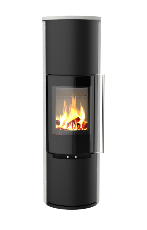 Poêle à bois Fusion'L de Morvan, puissant et économique avec une puissance de 7 kW et un rendement de 87 %. Doté d'une finition élégante en pierre naturelle pour une meilleure rétention de la chaleur, il utilise une triple combustion pour maximiser l'efficacité. La porte vitrée offre une vue panoramique des flammes, ajoutant une touche de confort visuel à ses hautes performances écologiques.