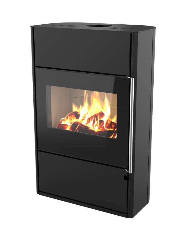 Poêle à bois Horizon'L de Morvan, avec une puissance de 8,1 kW et un rendement élevé. Disponible en finitions acier noir et pierre de taille, ce modèle est conçu pour accueillir des bûches de grande taille et dispose d’un espace de rangement intégré. Doté d'une porte vitrée pour une vue panoramique des flammes, il combine confort thermique et esthétique, avec une certification Flamme Verte pour un chauffage respectueux de l’environnement.