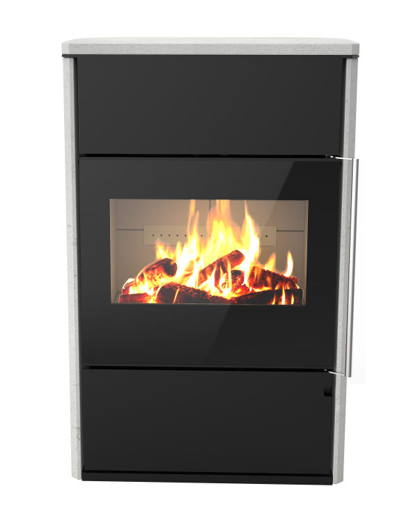 Poêle à bois Horizon'L de Morvan, avec une puissance de 8,1 kW et un rendement élevé. Disponible en finitions acier noir et pierre de taille, ce modèle est conçu pour accueillir des bûches de grande taille et dispose d’un espace de rangement intégré. Doté d'une porte vitrée pour une vue panoramique des flammes, il combine confort thermique et esthétique, avec une certification Flamme Verte pour un chauffage respectueux de l’environnement.