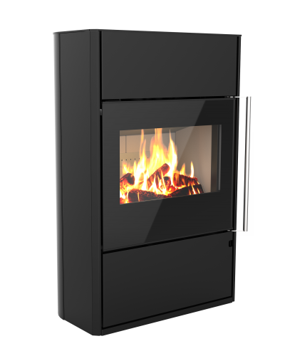 Poêle à bois Horizon'L de Morvan, avec une puissance de 8,1 kW et un rendement élevé. Disponible en finitions acier noir et pierre de taille, ce modèle est conçu pour accueillir des bûches de grande taille et dispose d’un espace de rangement intégré. Doté d'une porte vitrée pour une vue panoramique des flammes, il combine confort thermique et esthétique, avec une certification Flamme Verte pour un chauffage respectueux de l’environnement.