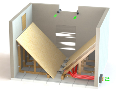 solution de stockage: Pièce de réserve équipée de sondes d'aspiration inclinées