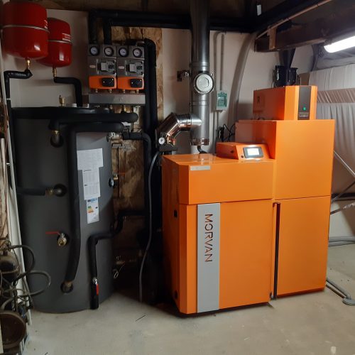 installation chaudière à granulés GM Easy 24 kW MORVAN Mayenne