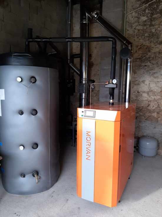 installation chaudière à bois SX Easy 25 kW MORVAN Landes