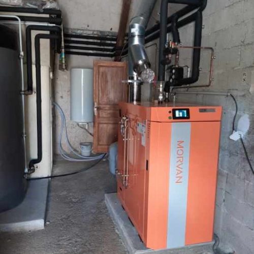 installation chaudière à bois SX Easy 35 kW MORVAN Gers