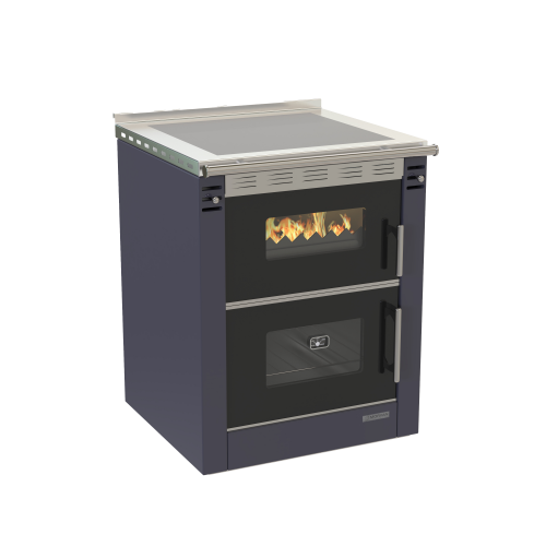 Cuisinière à bois Cook'R 60 de Morvan, puissance de 7,5 kW et rendement de 81,2 %. Disponible en trois finitions (blanc, anthracite, et bordeaux), avec plaque de cuisson en acier poli et four spacieux de 40 L. Compacte (60 cm de largeur), elle est idéale pour les cuisines intégrées et offre un chauffage d’appoint performant avec un charme rustique.